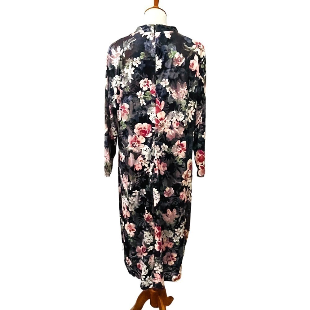 Rachel Roy Women's Nadia Burnout Velvet Multicolor Floral Midi Dress Size 22W - Picture 8 of 14
